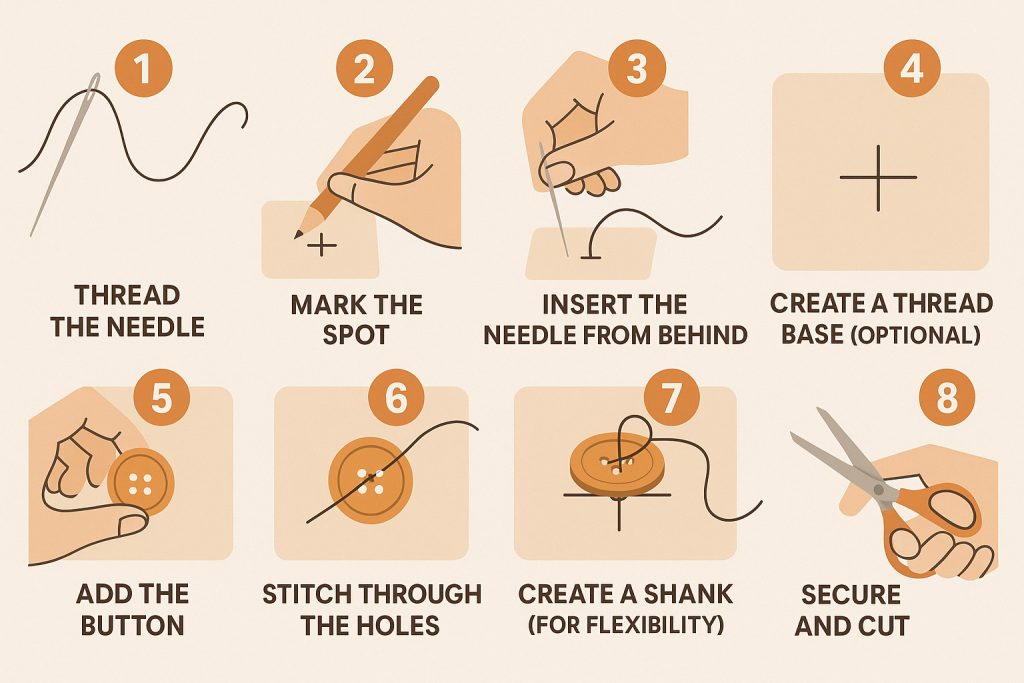 Step-by-Step: Sewing a Flat Button
